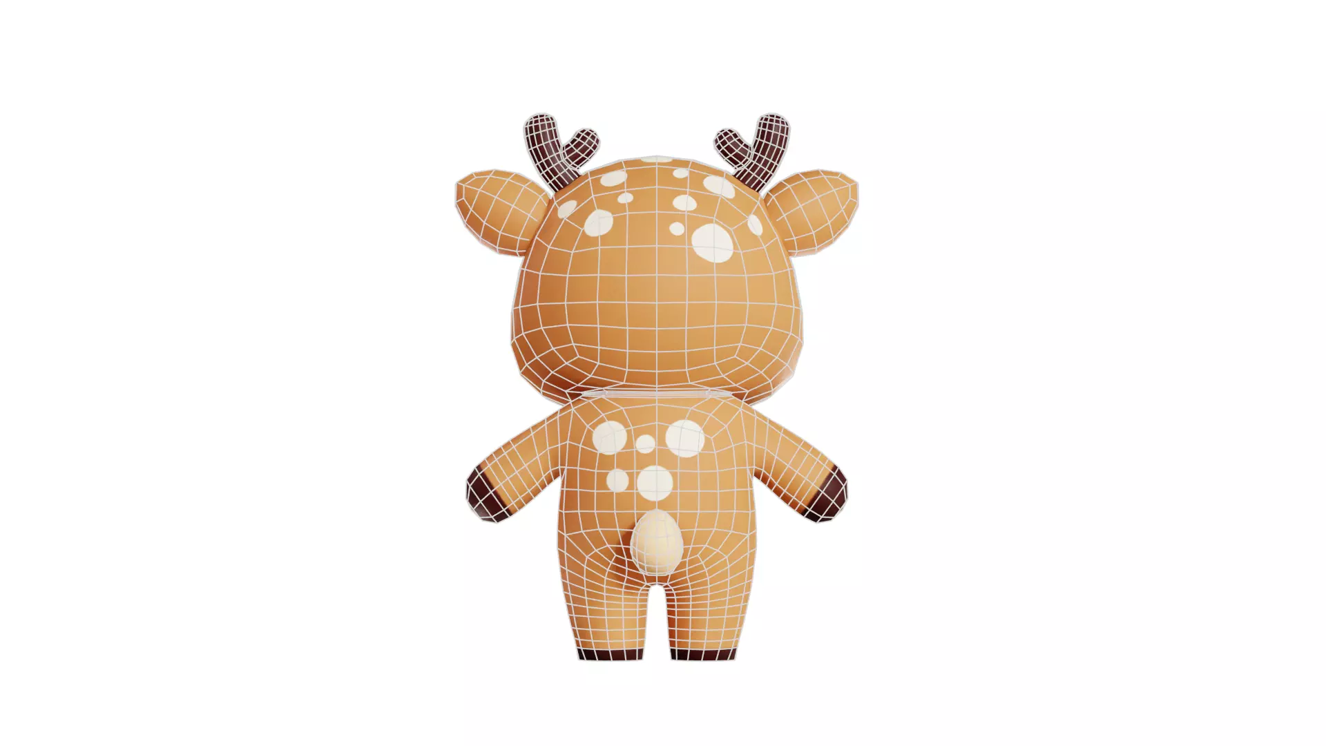 Deer Character Cartoon Chibi Kawaii Low-poly 3D model_13
