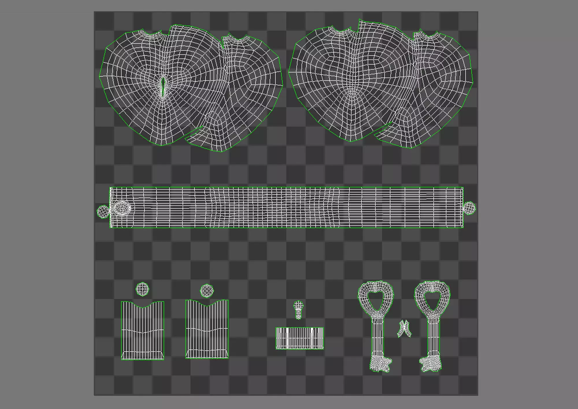 Double Heart Padlock 3D model 3D model_15