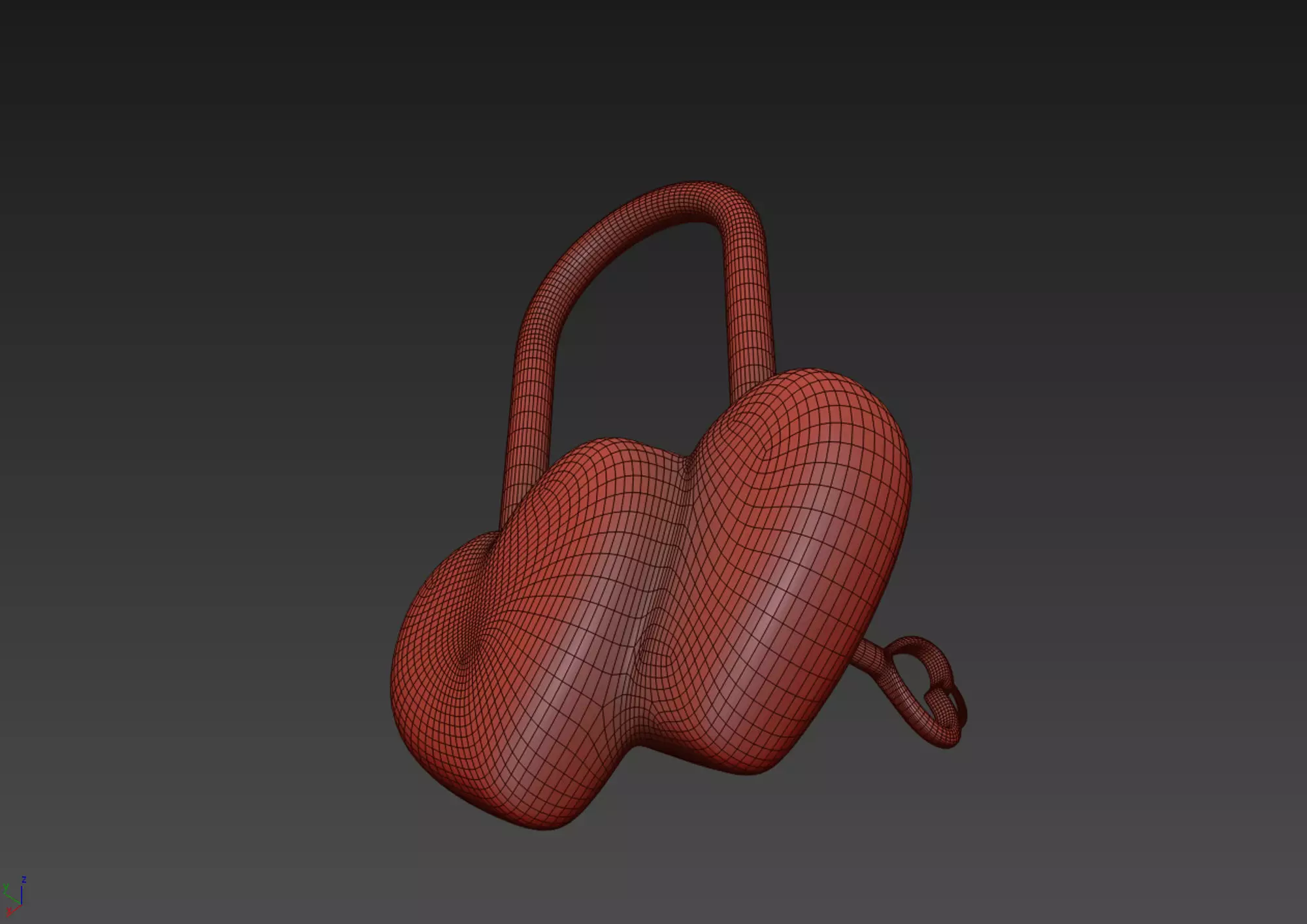 Double Heart Padlock 3D model 3D model_14