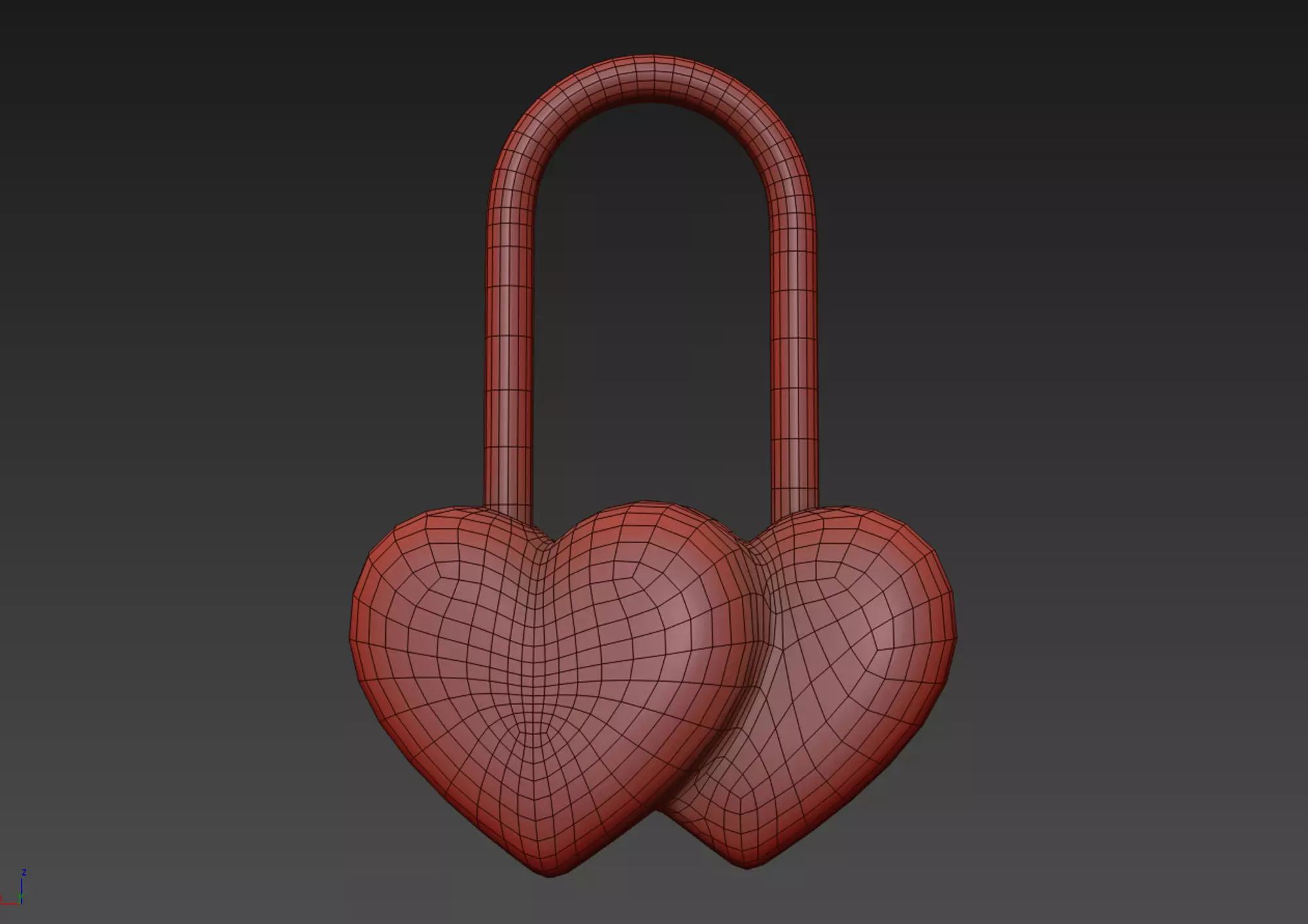 Double Heart Padlock 3D model 3D model_19