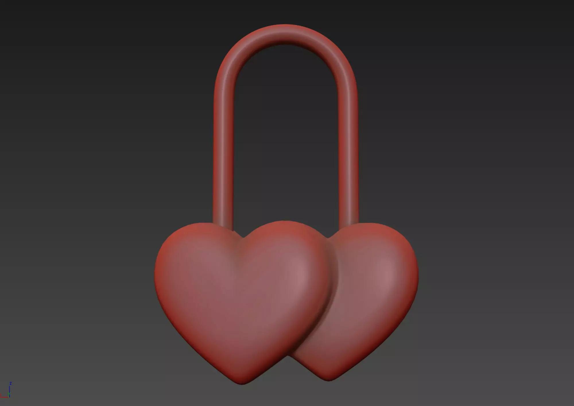 Double Heart Padlock 3D model 3D model_18