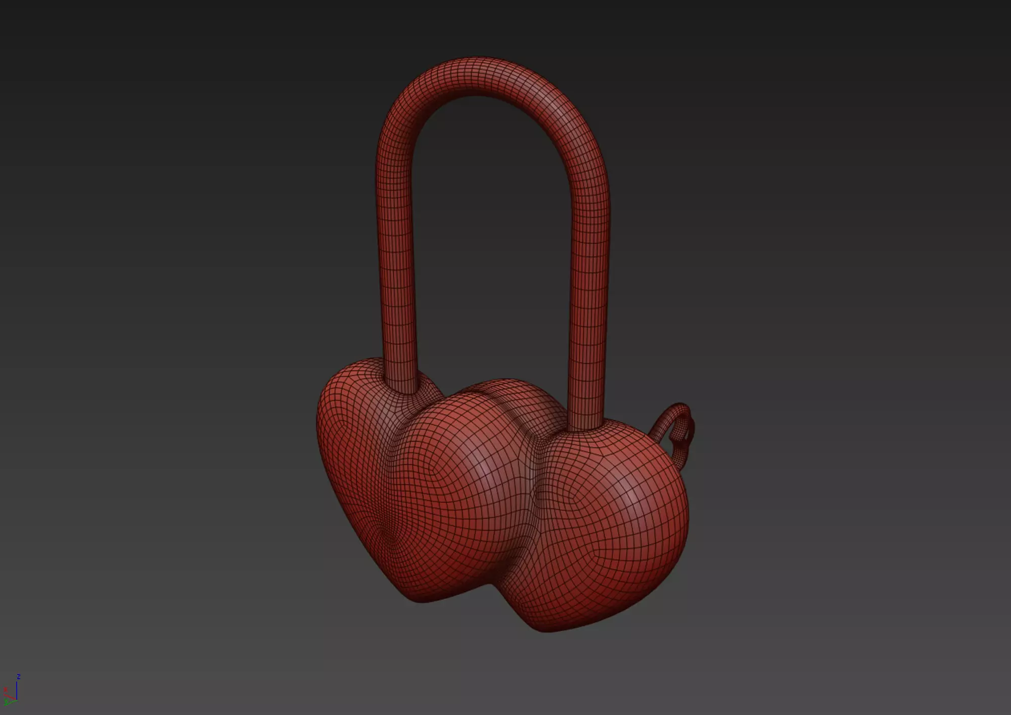 Double Heart Padlock 3D model 3D model_17