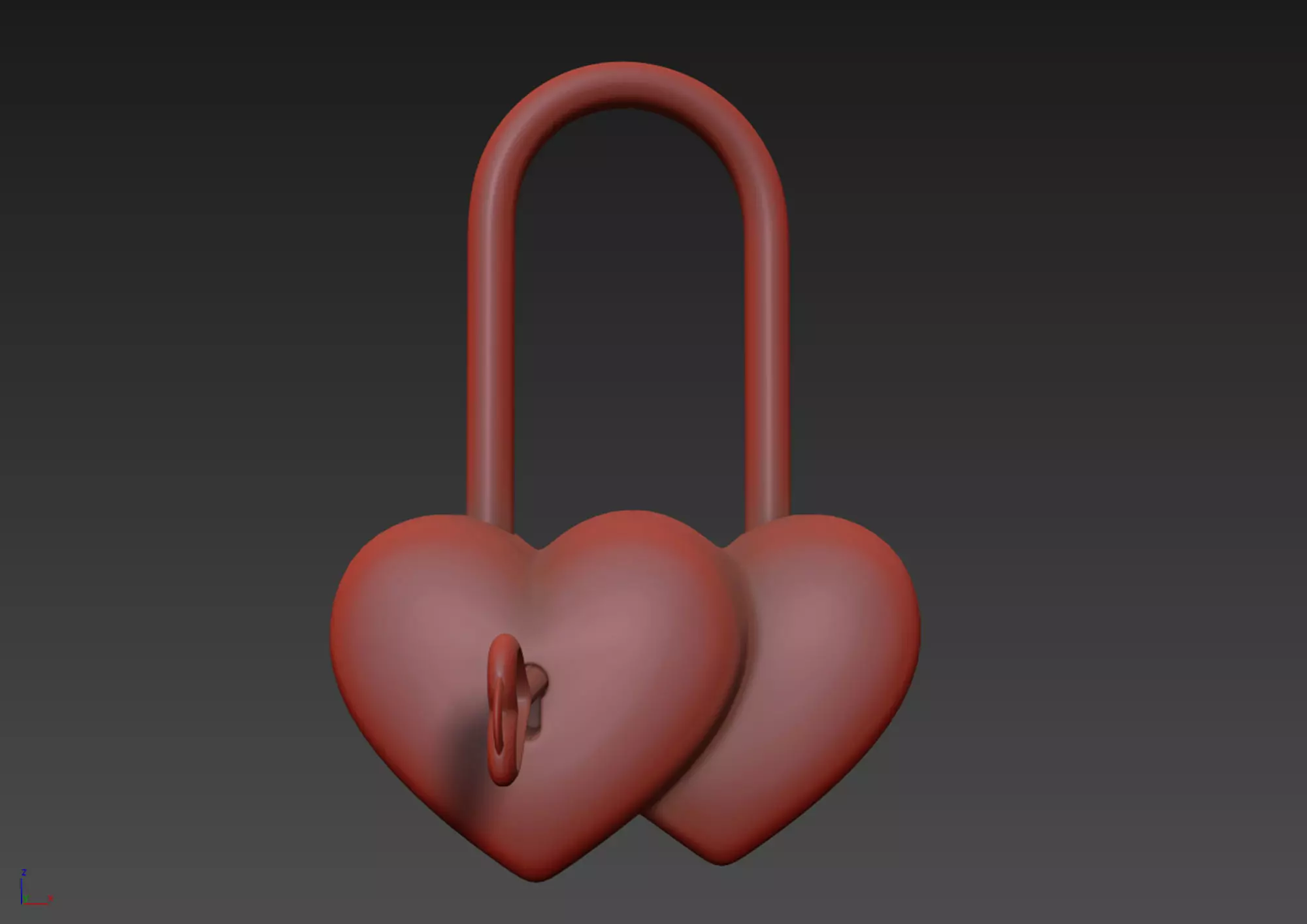 Double Heart Padlock 3D model 3D model_6
