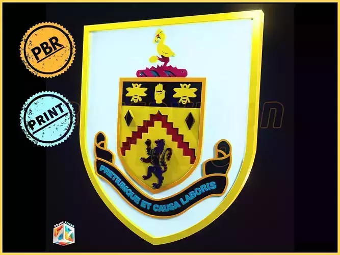 Burnley FC football club team Logo - cinematic - 3D print