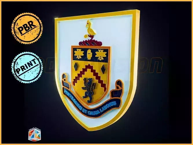 Burnley FC football club team Logo - cinematic - 3D print