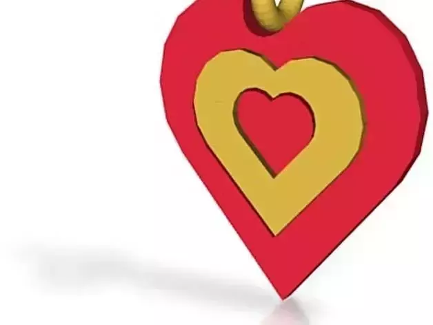 3 hearts pendant Free 3D print model