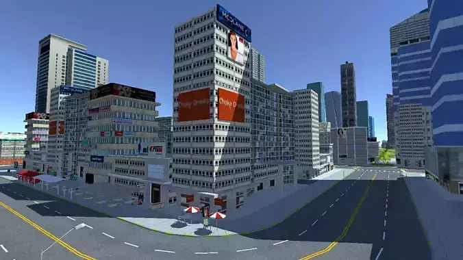 Mega City For Mobile Game Low-poly 3D model 7