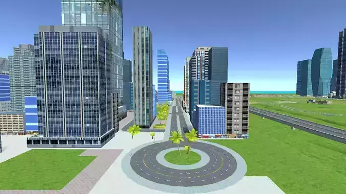 Mega City For Mobile Game Low-poly 3D model 2