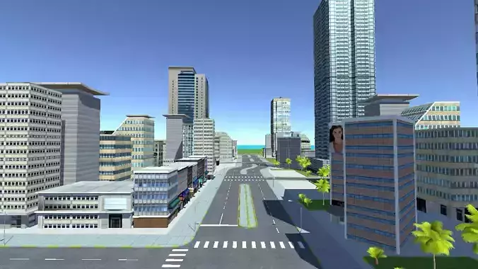 Mega City For Mobile Game Low-poly 3D model 6