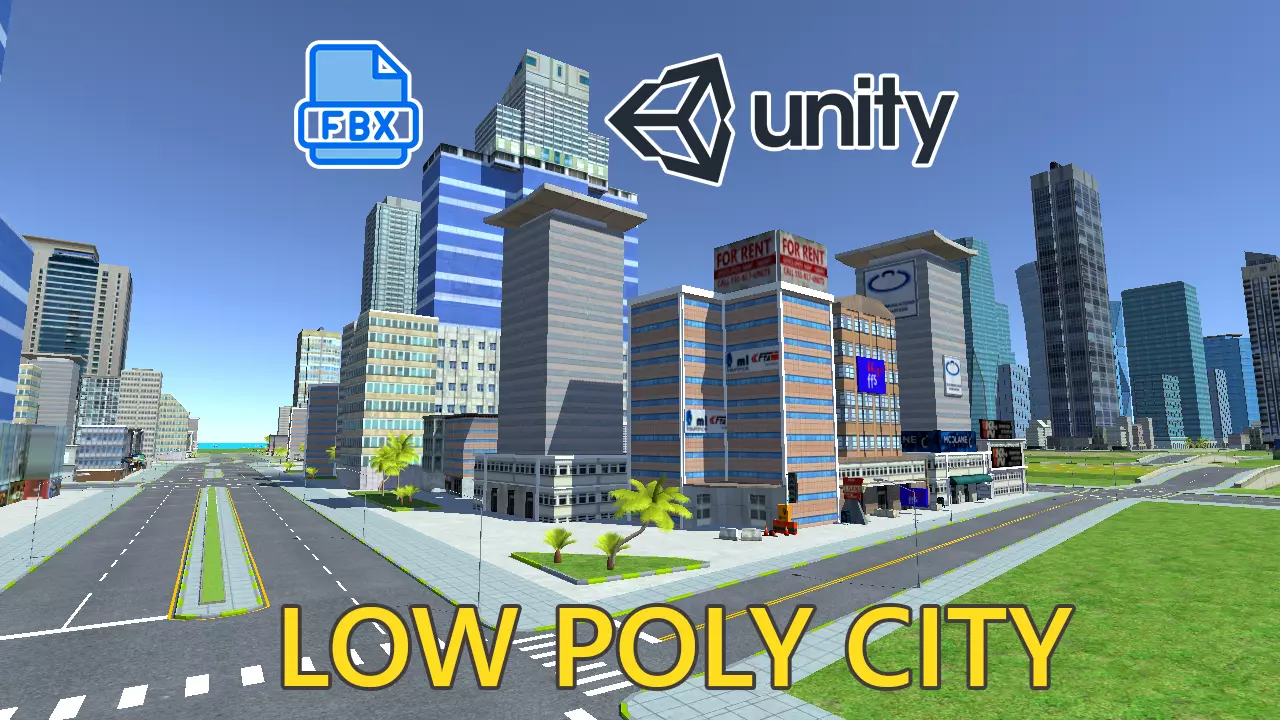 Mega City For Mobile Game Low-poly 3D model_0