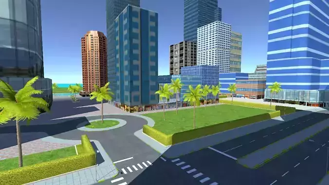 Mega City For Mobile Game Low-poly 3D model 3