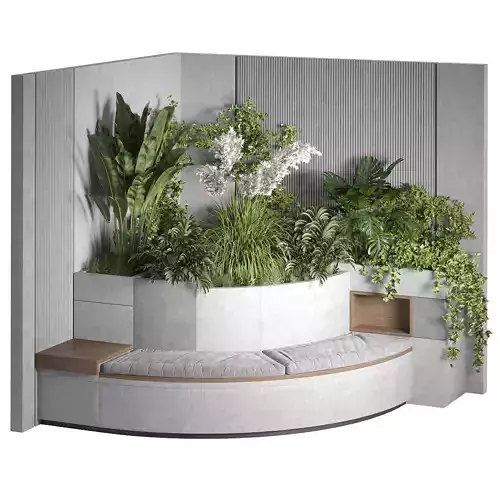 Modern Concrete Planter Bench