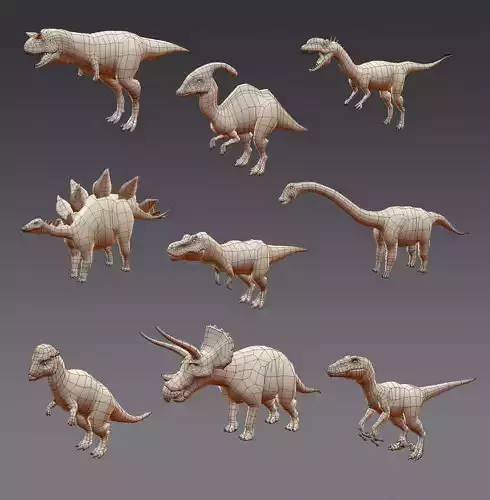 Dinosaur base mesh Mega Pack