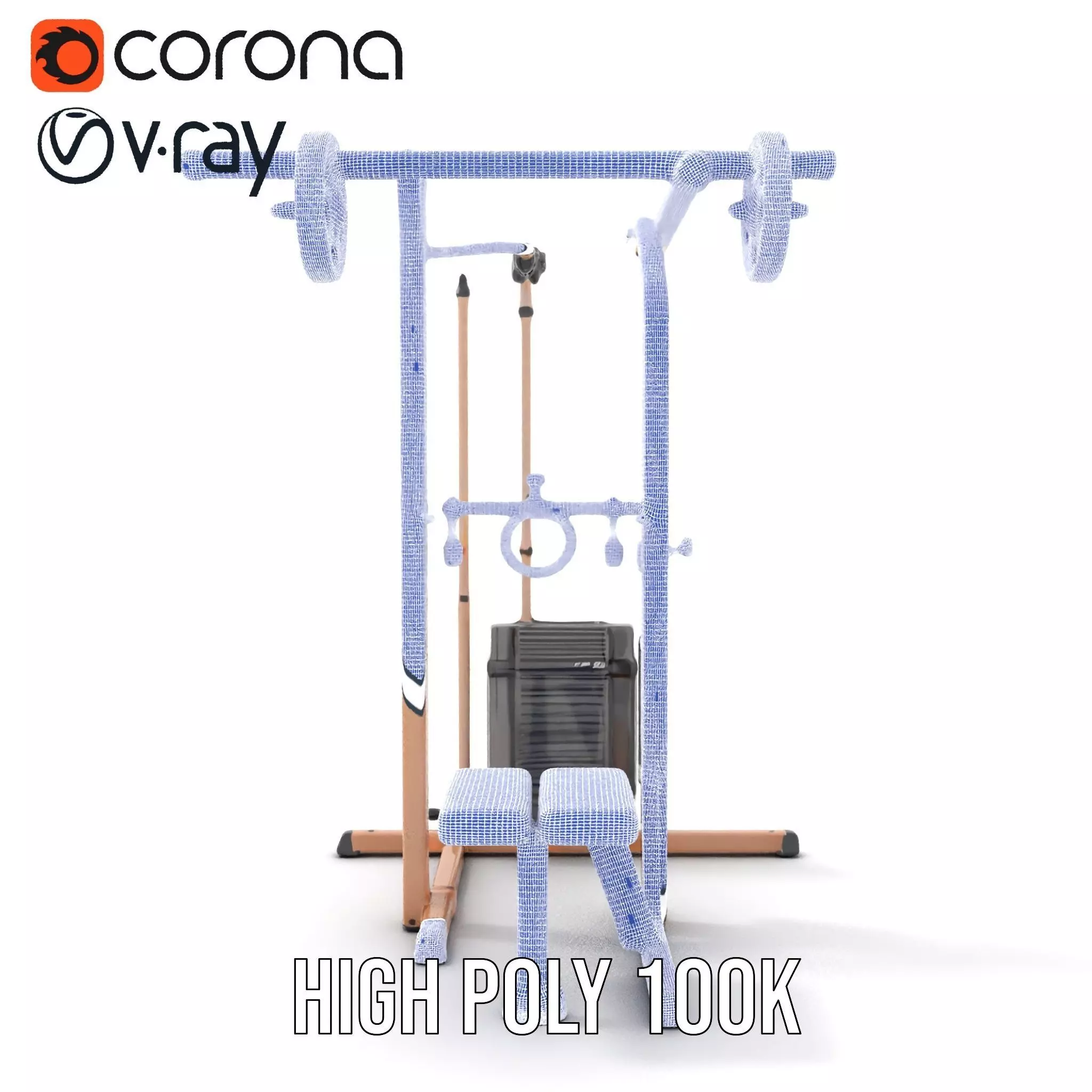 Copper Fitness Station model pack Low-poly 3D model_33