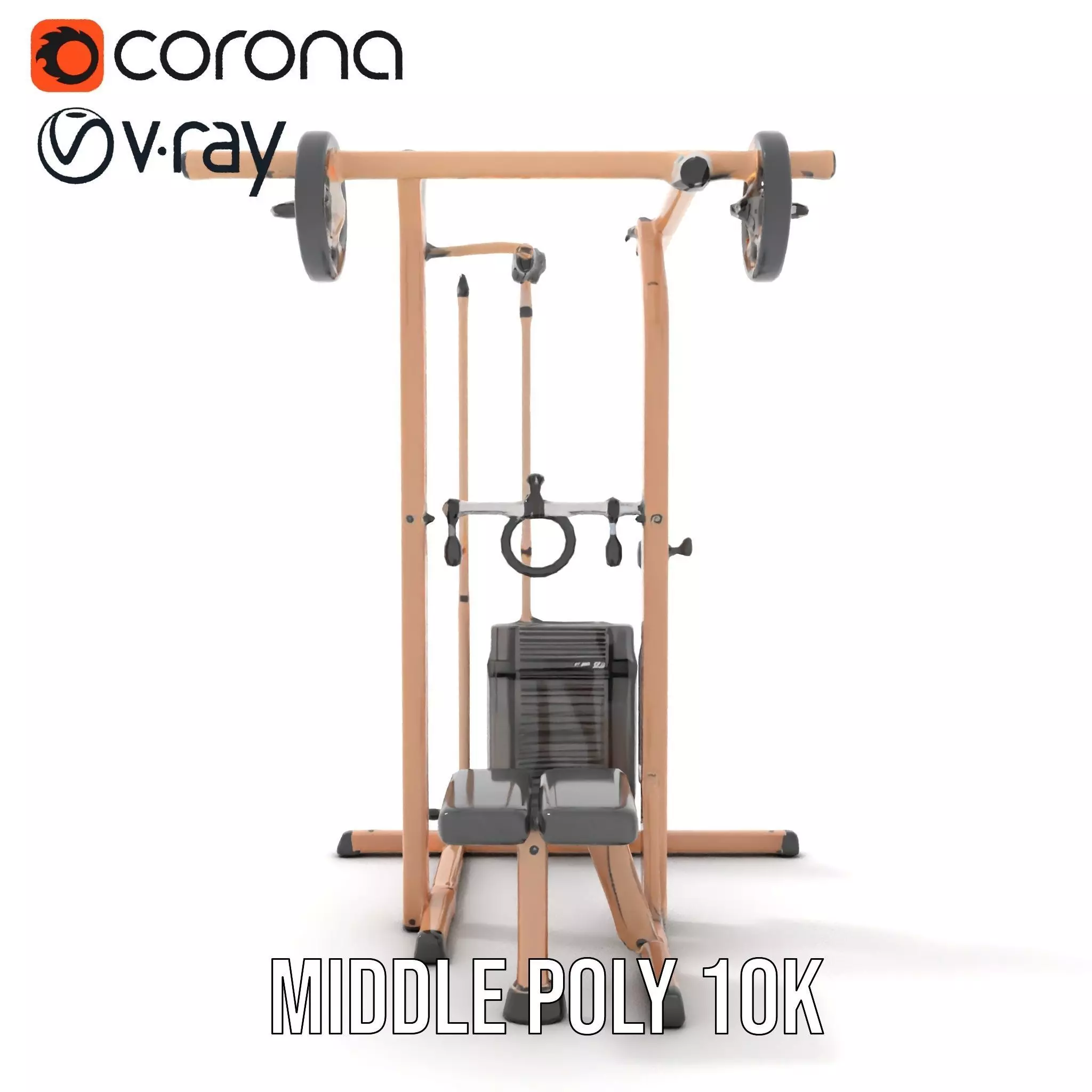 Copper Fitness Station model pack Low-poly 3D model_20