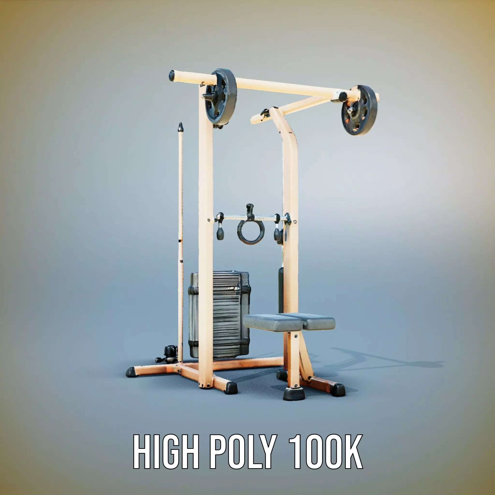 Copper Fitness Station model pack Low-poly 3D model_8