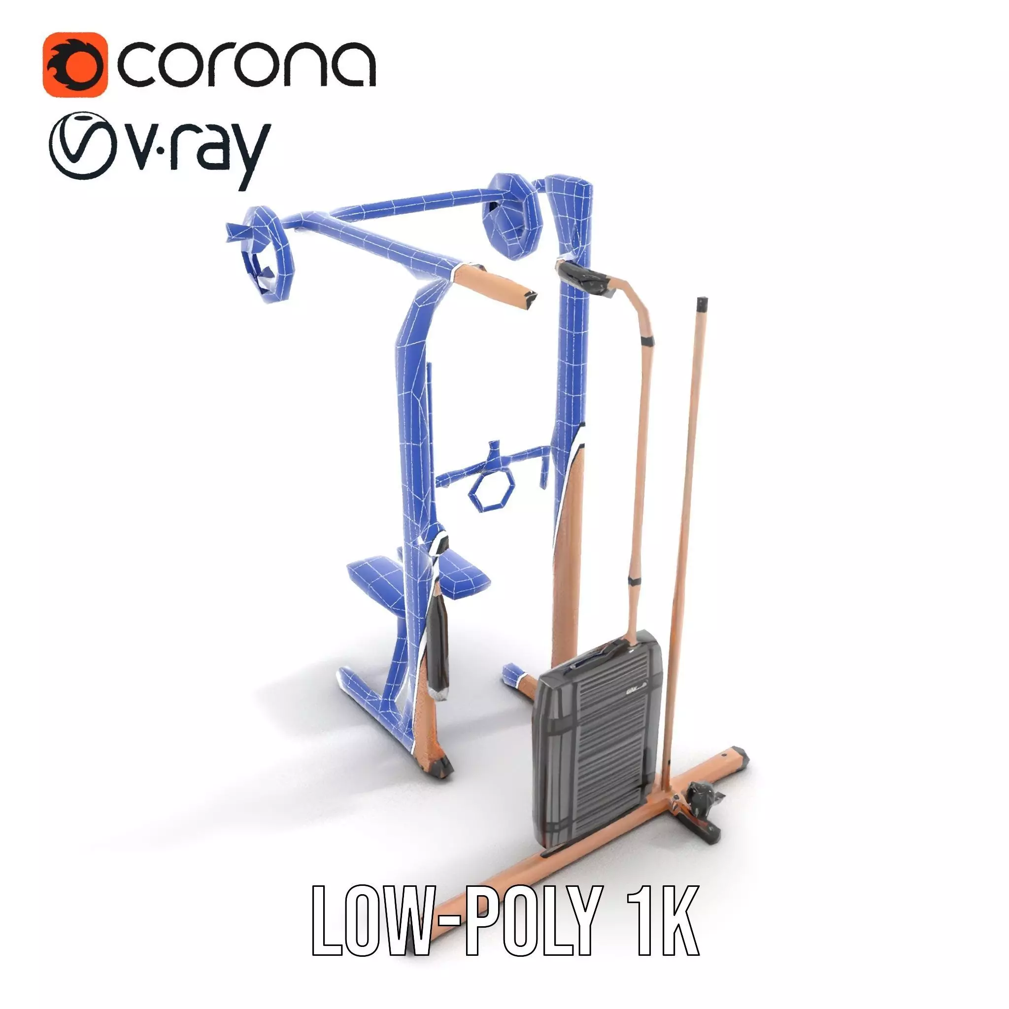 Copper Fitness Station model pack Low-poly 3D model_28