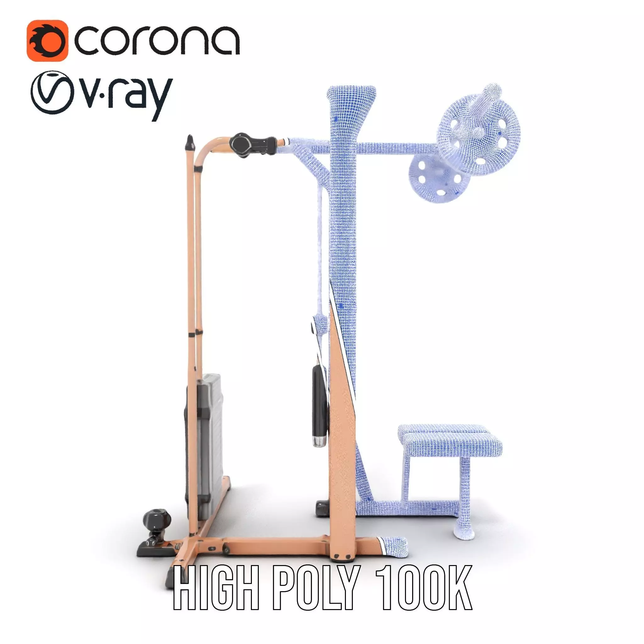 Copper Fitness Station model pack Low-poly 3D model_19