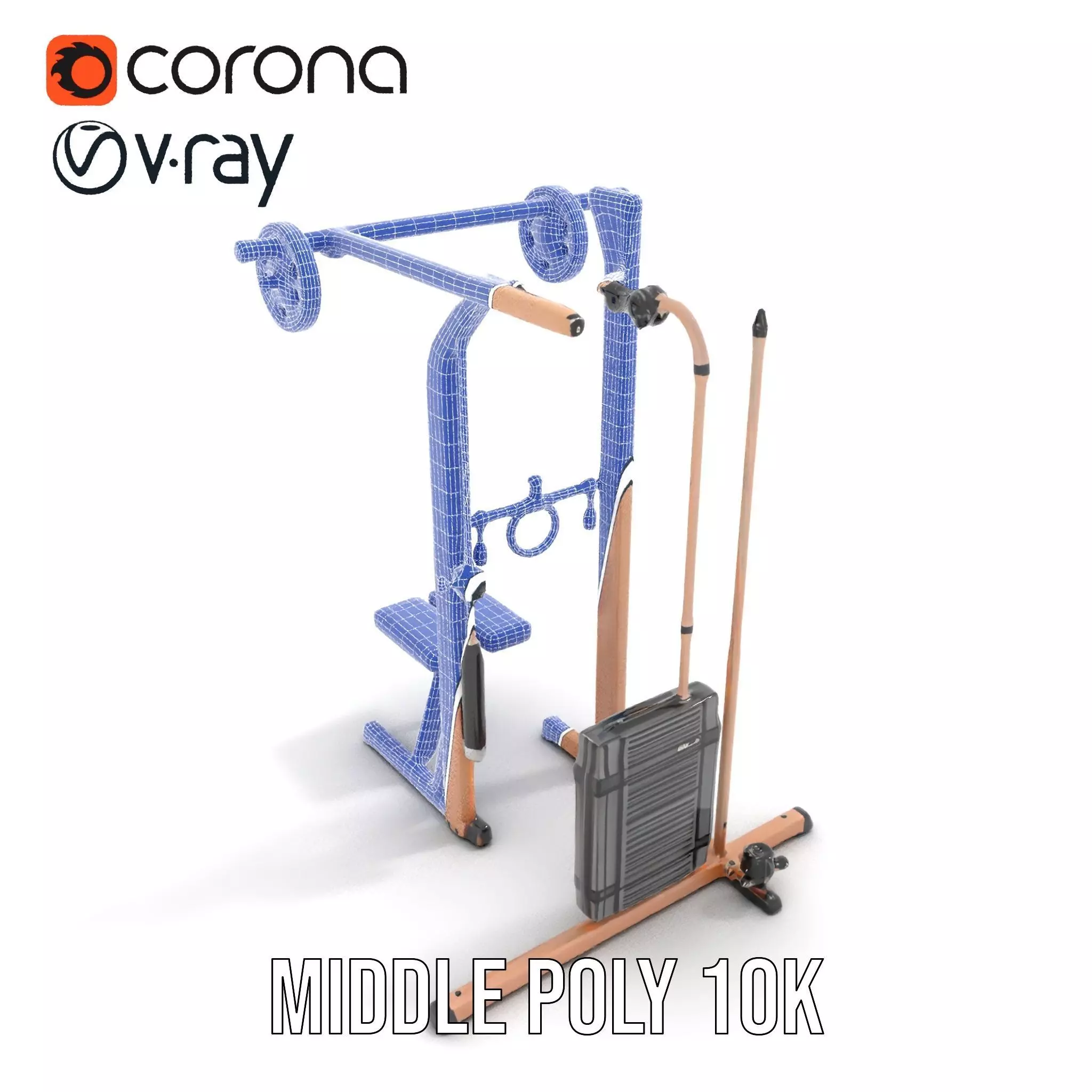 Copper Fitness Station model pack Low-poly 3D model_25