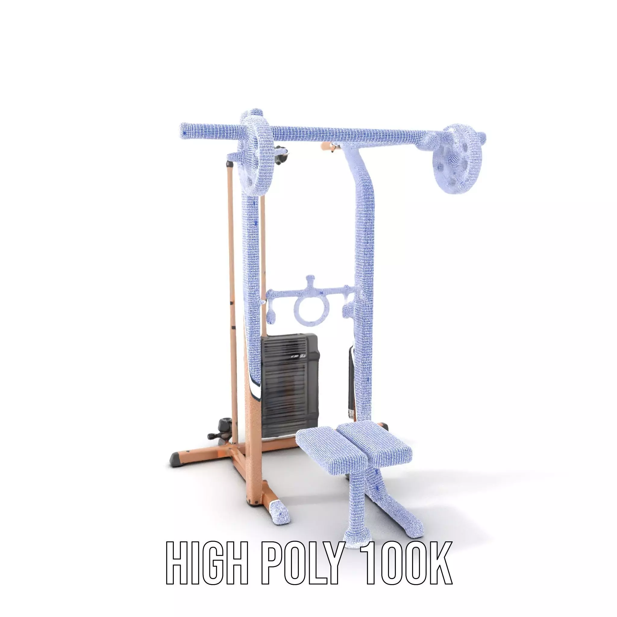 Copper Fitness Station model pack Low-poly 3D model_4