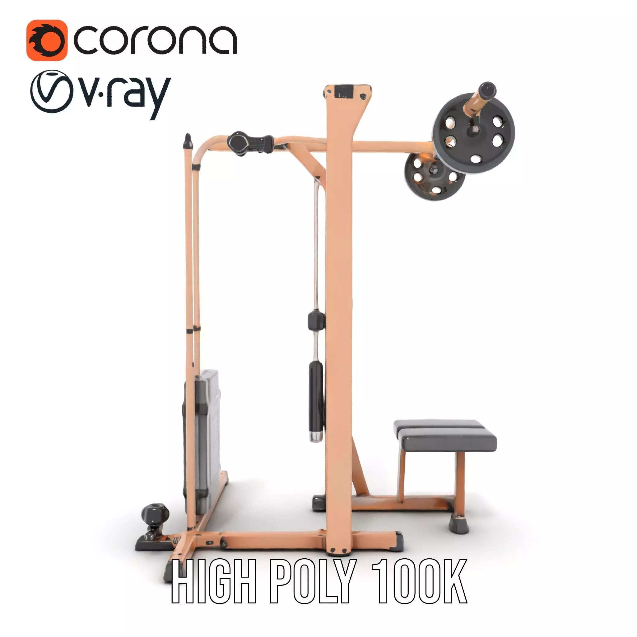 Copper Fitness Station model pack Low-poly 3D model_16