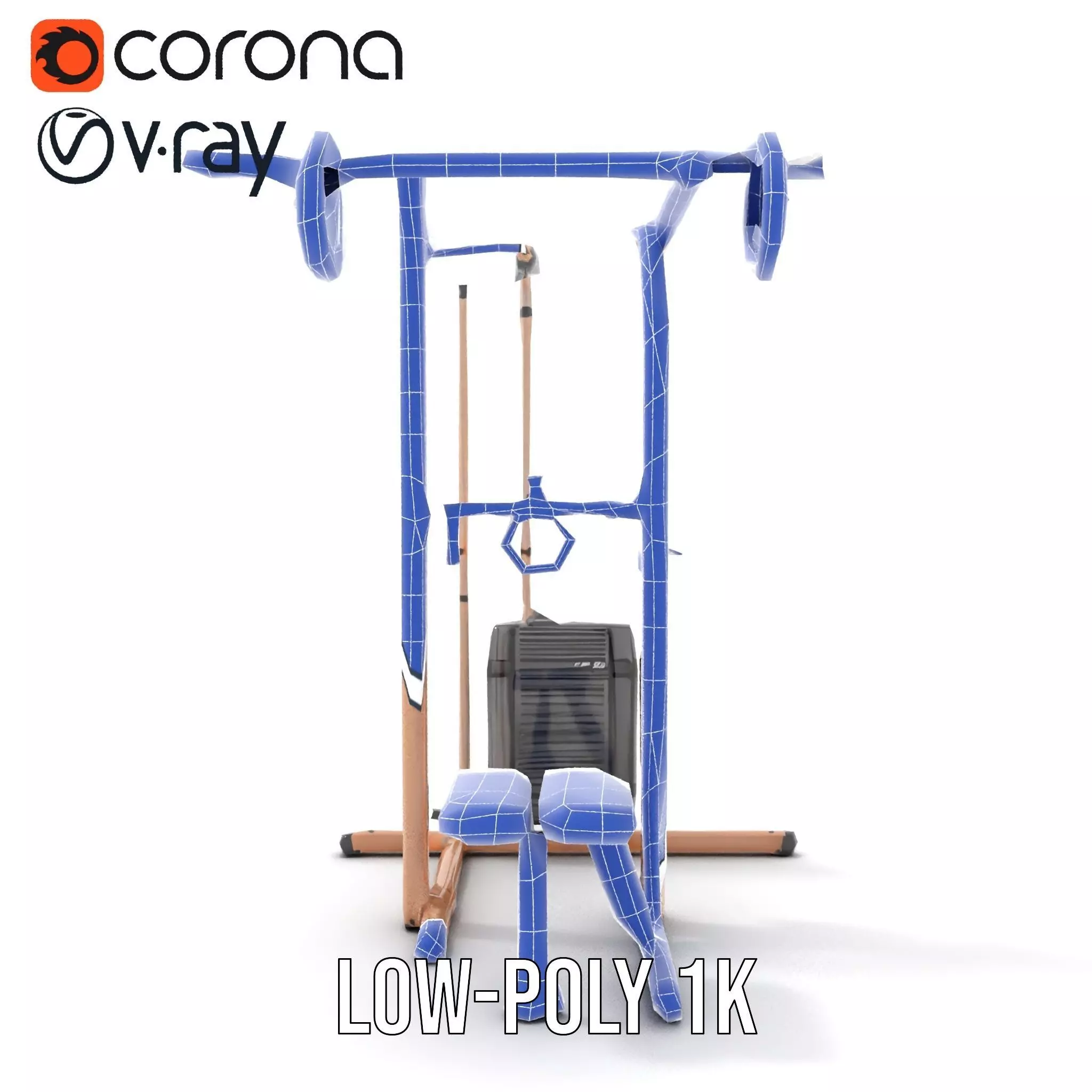Copper Fitness Station model pack Low-poly 3D model_24