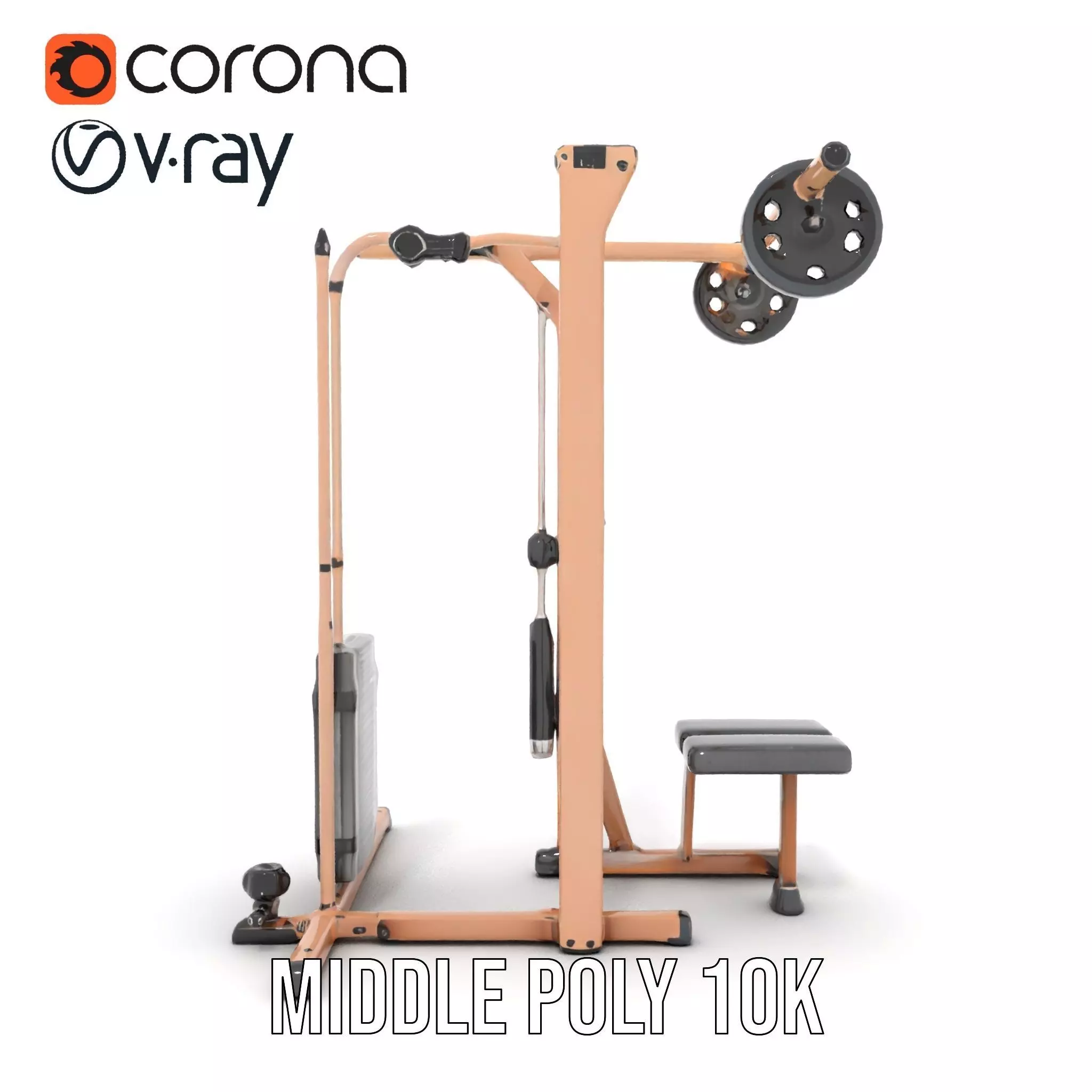 Copper Fitness Station model pack Low-poly 3D model_17