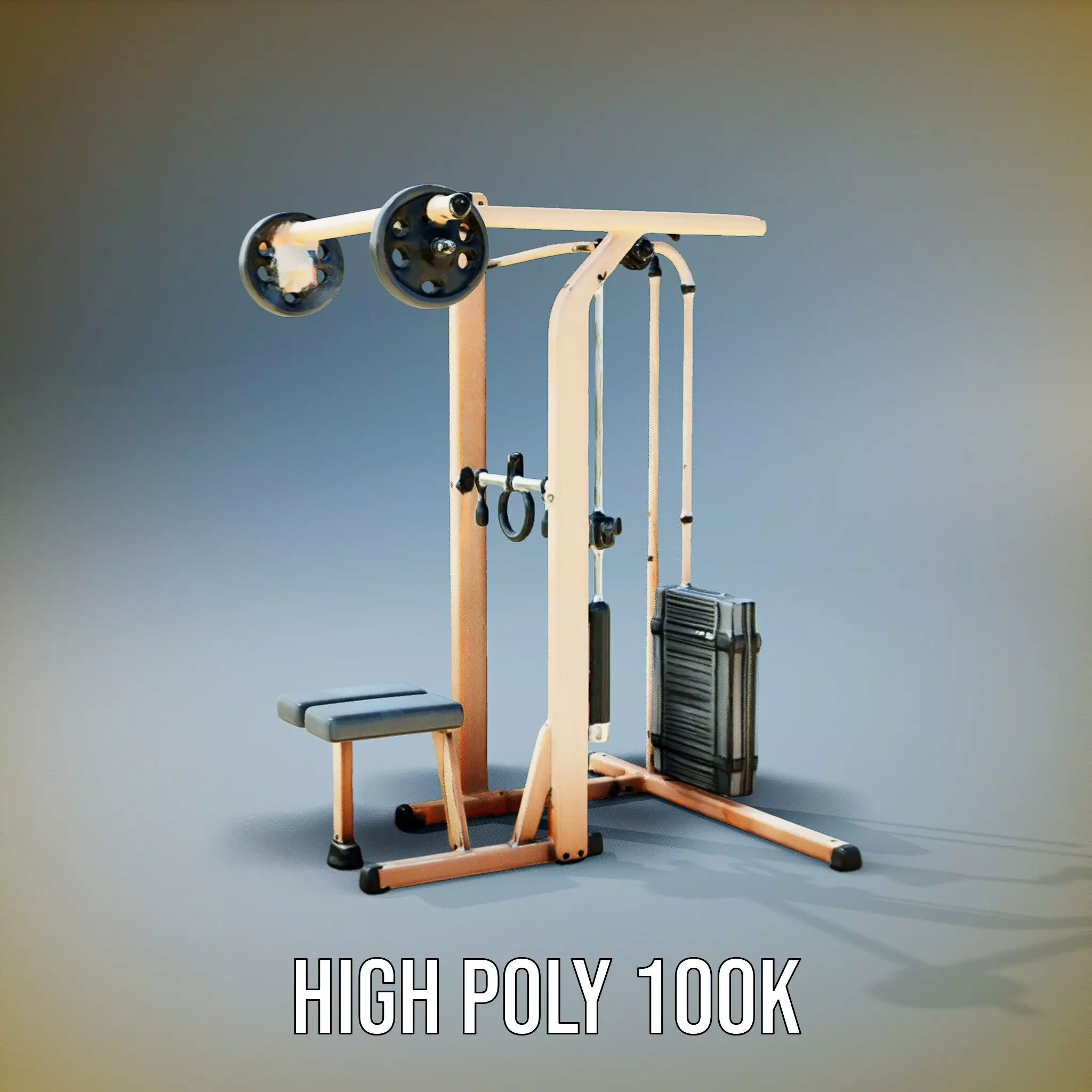 Copper Fitness Station model pack Low-poly 3D model_13