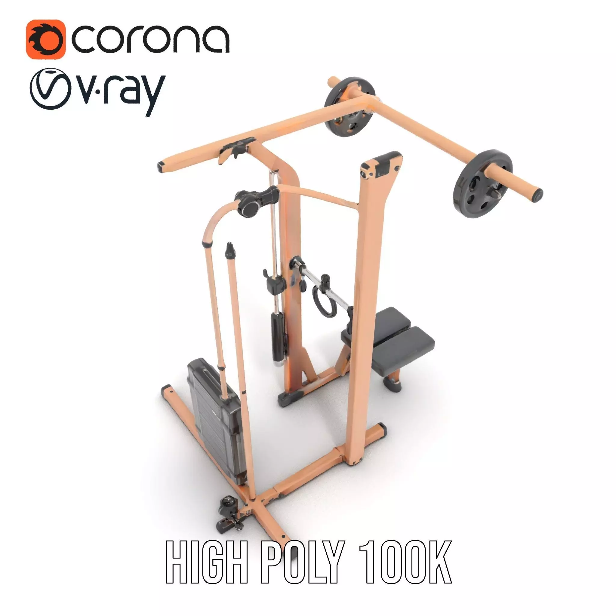 Copper Fitness Station model pack Low-poly 3D model_22