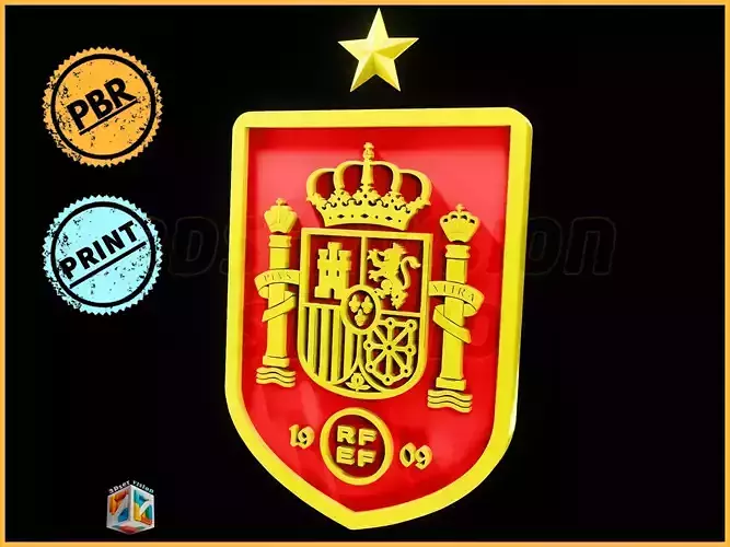 Spain National Team Logo Badge -cinematic -3D print