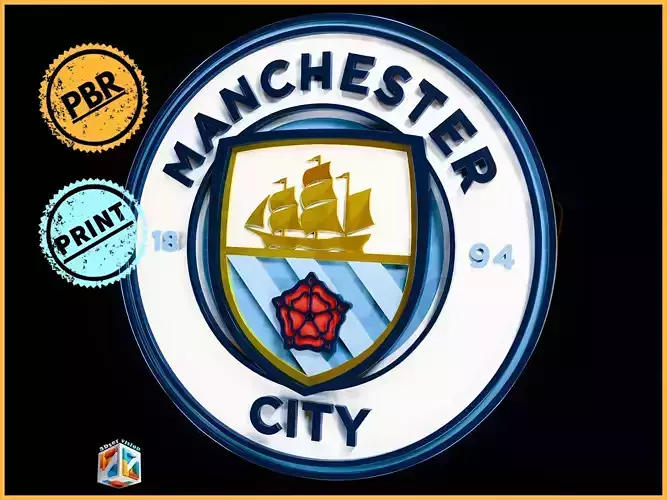 Manchester City FC Logo Badge - cinematic - 3D print