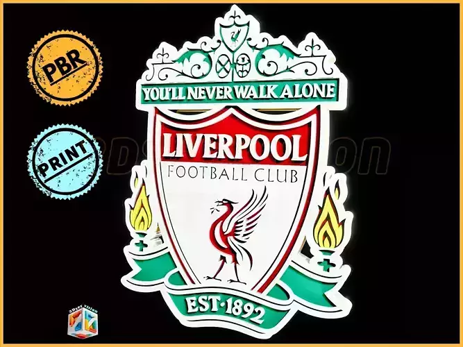 Liverpool FC Logo Badge - cinematic - 3D print