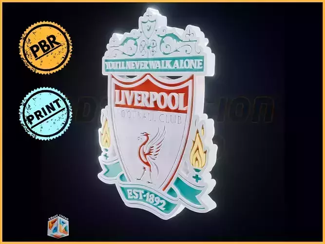 Liverpool FC Logo Badge - cinematic - 3D print 3D model