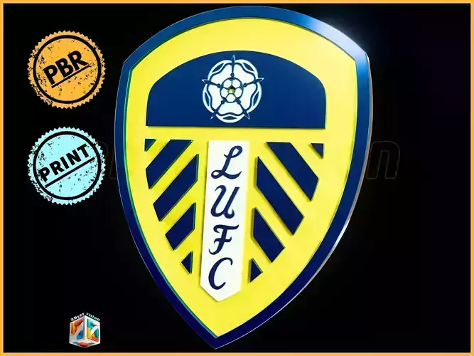 Leeds United FC Logo Badge - cinematic - 3D print