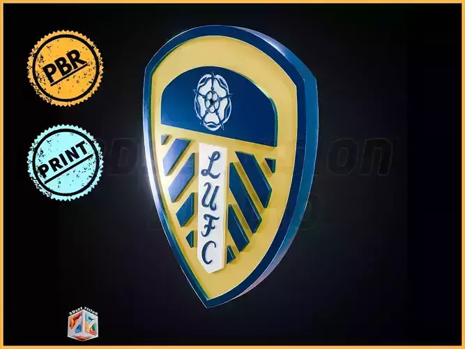 Leeds United FC Logo Badge - cinematic - 3D printable