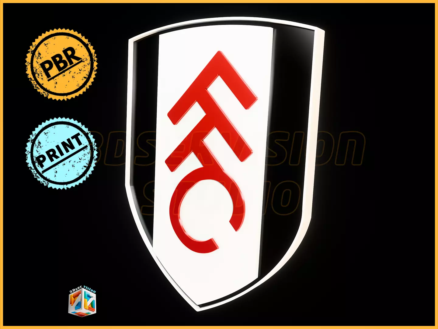 Fulham FC Logo Badge - cinematic - 3D printable 3D model