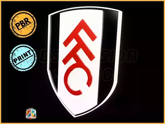 Fulham FC Logo Badge - cinematic - 3D print