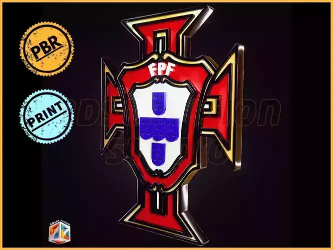Portugal FPF Logo Badge - cinematic - 3D print