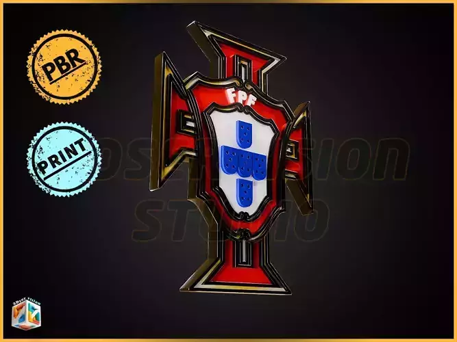 Portugal FPF Logo Badge - cinematic - 3D print