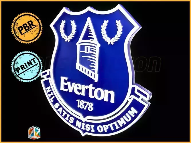 Everton FC Logo Badge - cinematic - 3D print