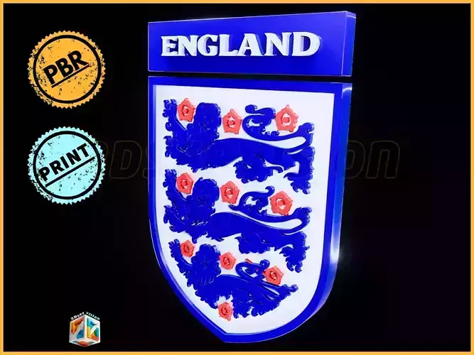 England Football Logo Badge - cinematic - 3D print