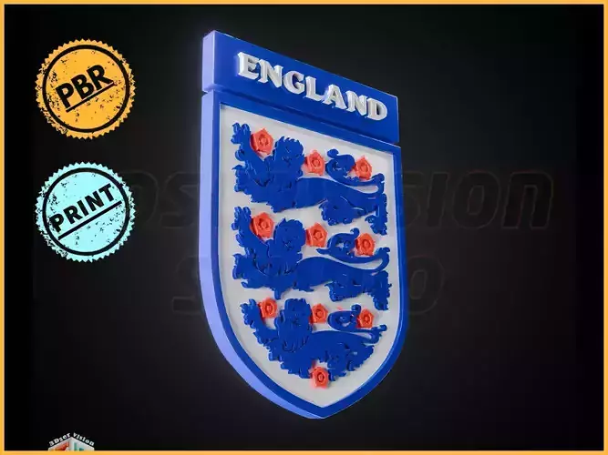 England Football Logo Badge - cinematic - 3D print