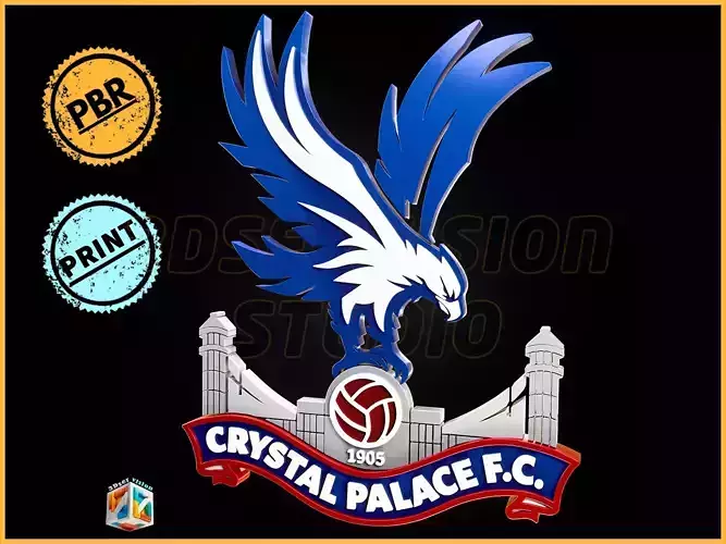 Crystal Palace FC Logo Badge - cinematic - 3D print