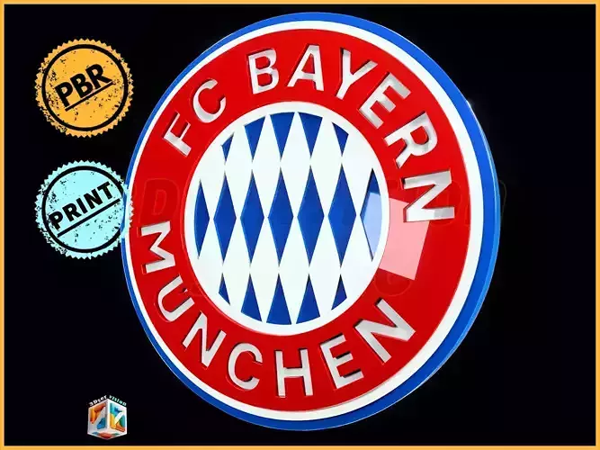 Bayern Munchen Logo Badge - cinematic - 3D print