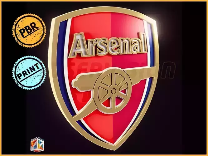 Arsenal FC Logo Badge - cinematic - 3D print