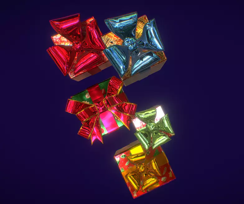 Christmas Presents Low-poly 3D model_5