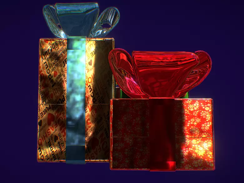 Christmas Presents Low-poly 3D model_2