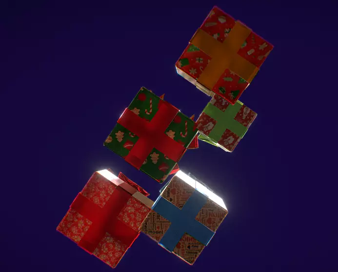 Christmas Presents Low-poly 3D model_6