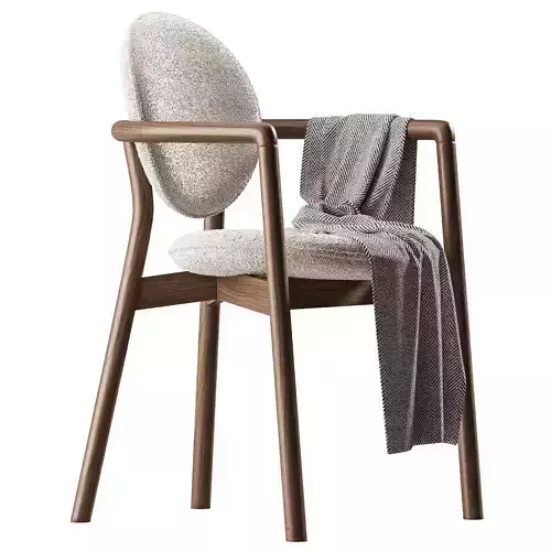 Holzstuhl Maia mit Boucle-Polsterung