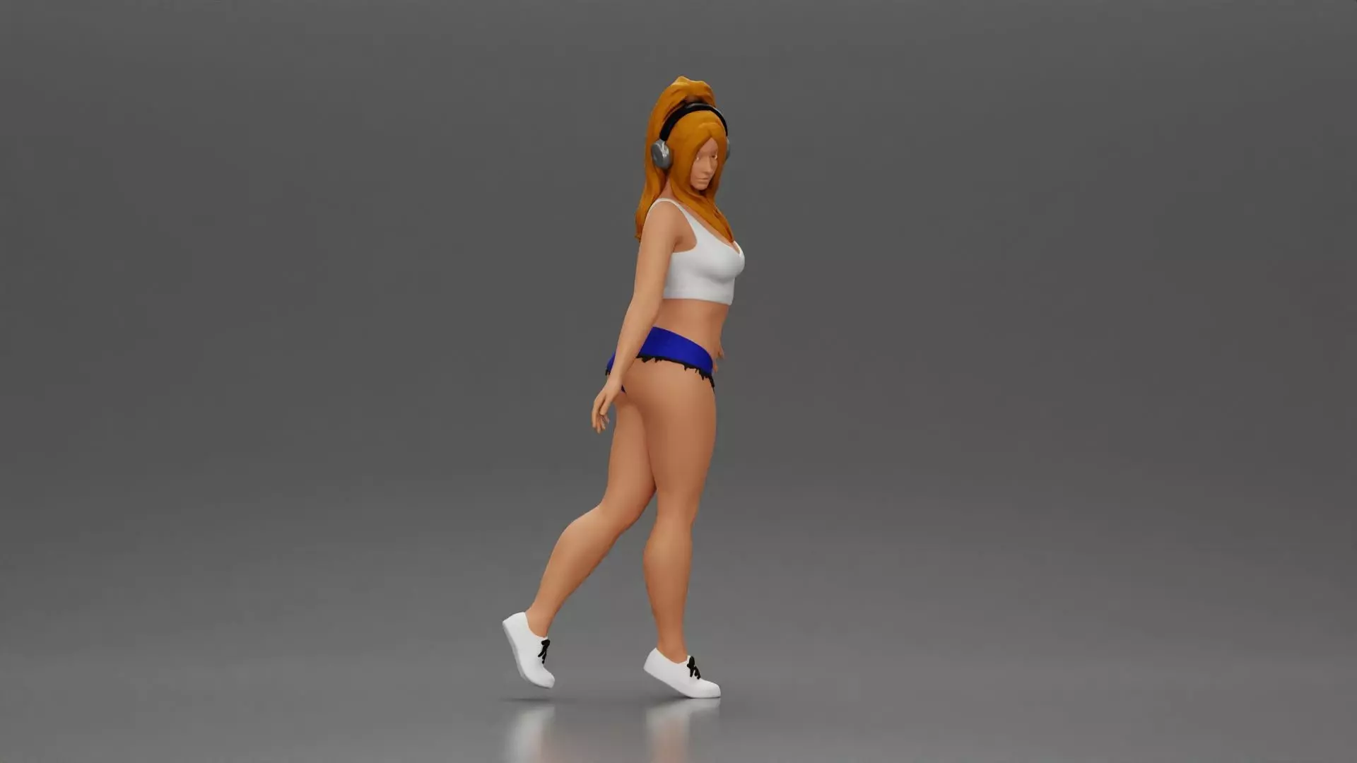 Girl embracing freedom rhythm grace and herself fully 3D print model_1